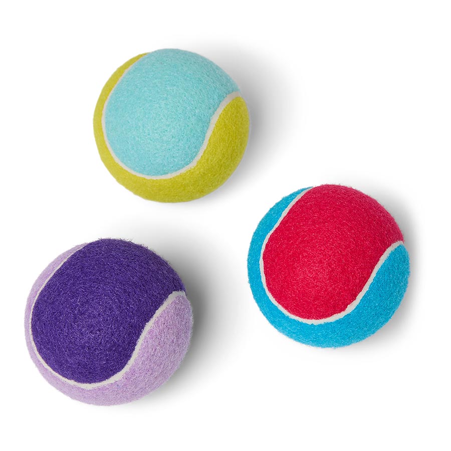 Pets at Home Tennis Ball Dog Toy x3