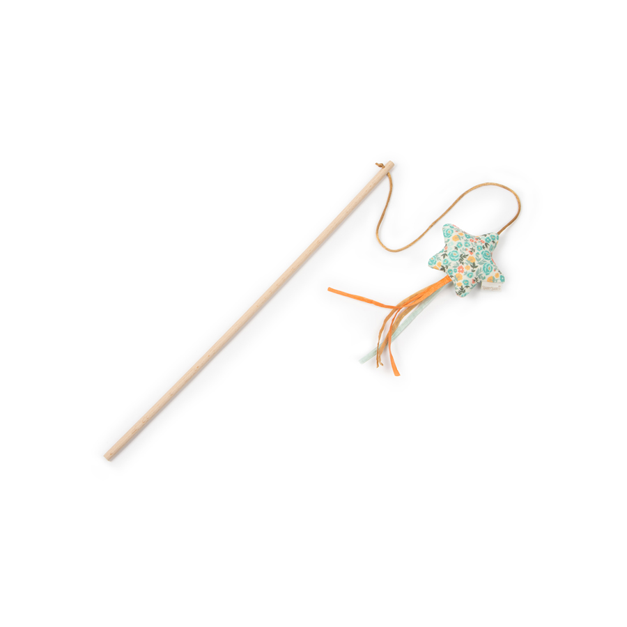 Harry Barker Floral Print Star Catnip Wand Cat Toy