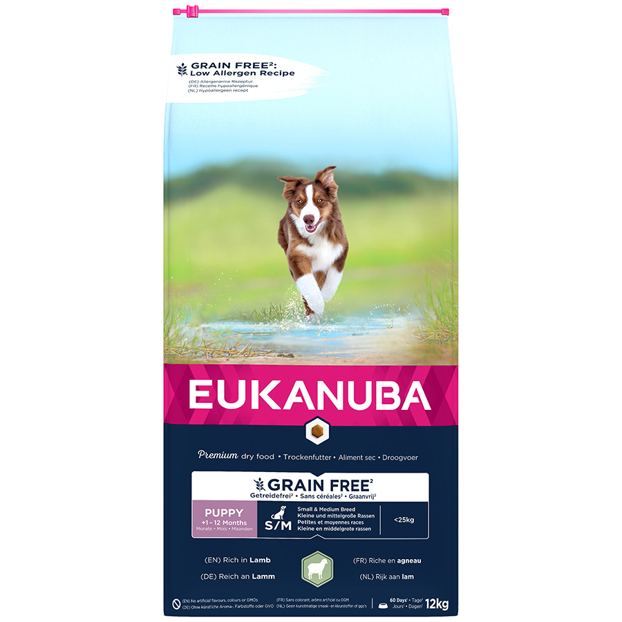 Eukanuba Grain Free Small Medium Breed Puppy Dry Dog Food Lamb Pets