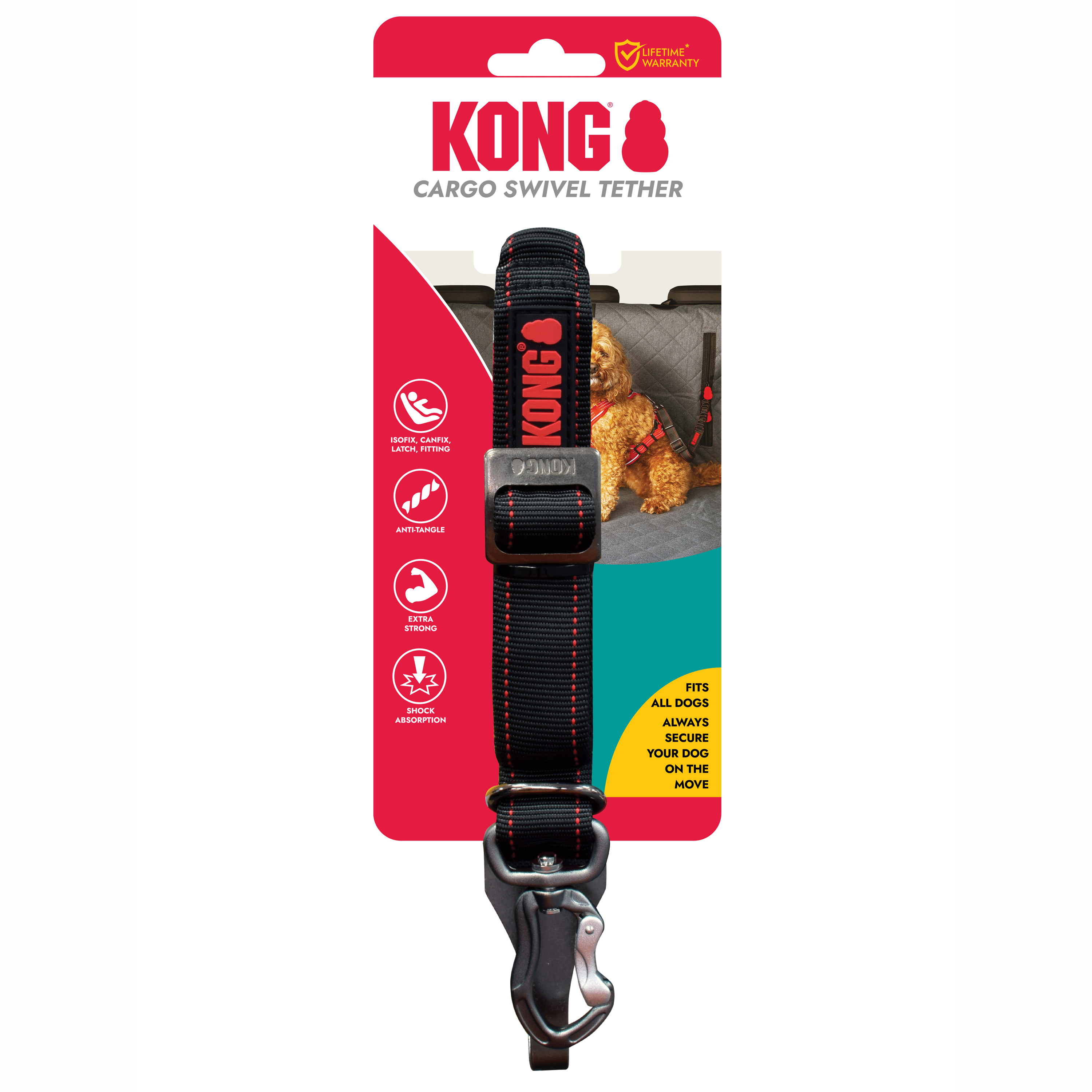 KONG Cargo Swivel Dog Seat Belt Tether