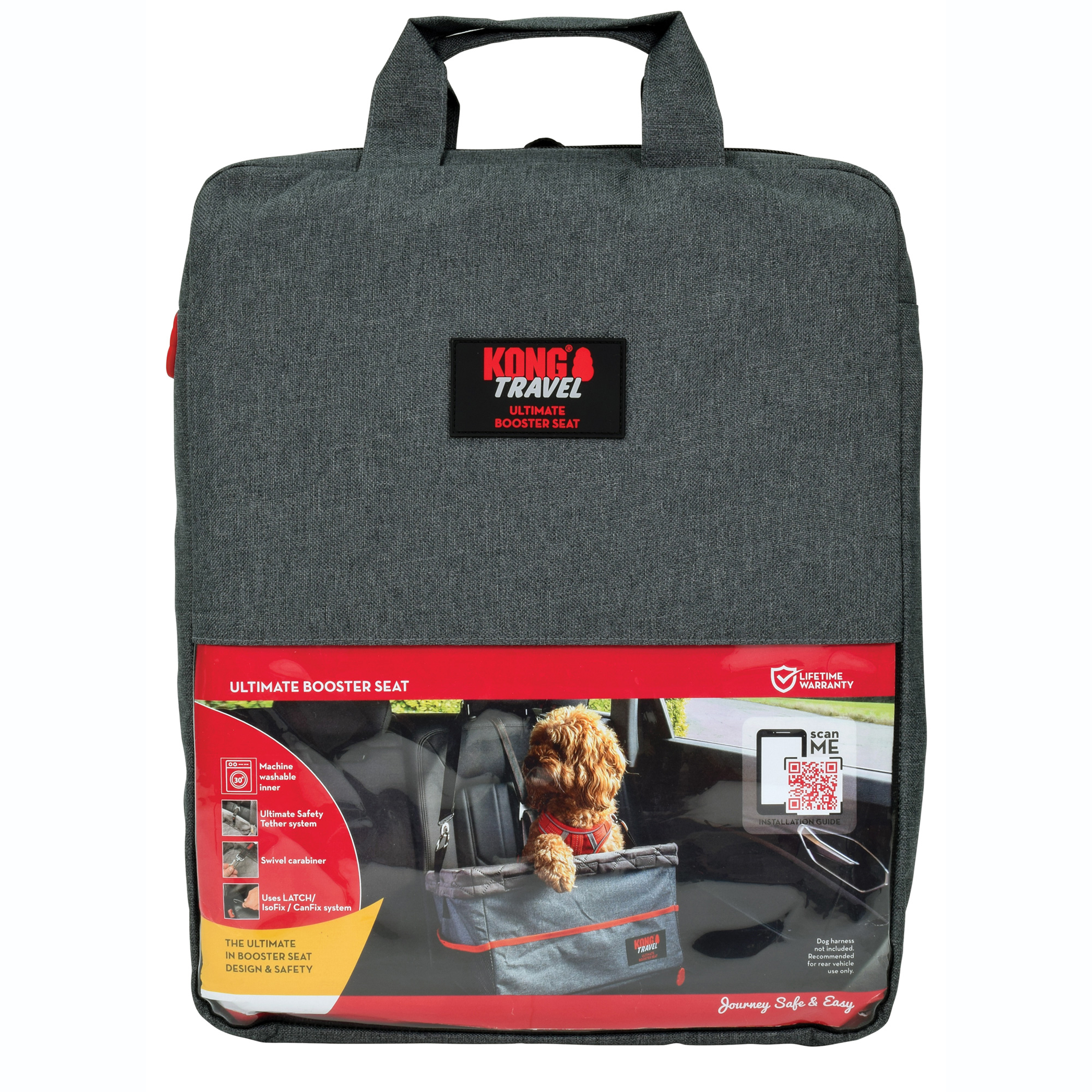 Kong Ultimate Safety Dog Seat Belt Tether & Booster Seat For Car