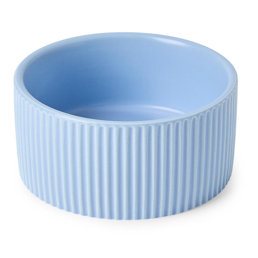 Pets at Home Ribbed Ceramic Small Animal Bowl Blue