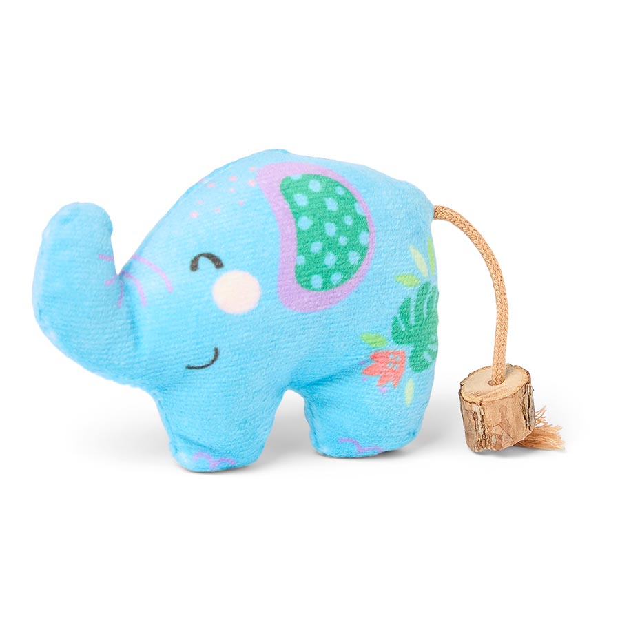Pets at Home Sunny Daze Effie Elephant with Silvervine Tail Plush Cat Toy