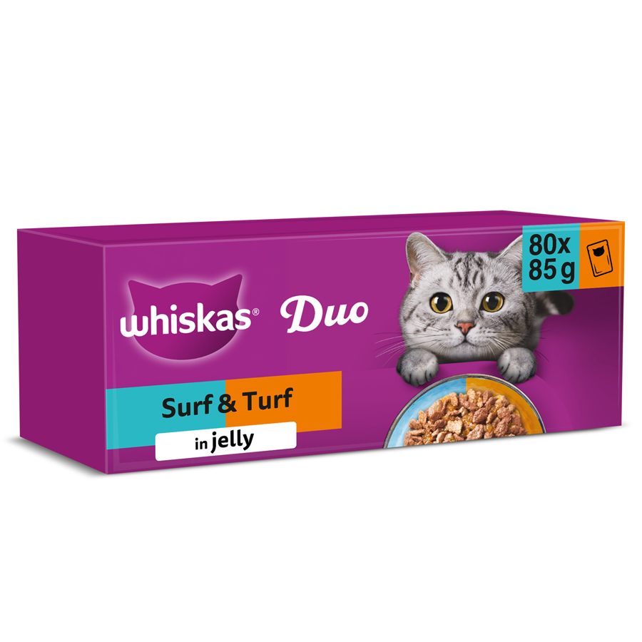 Whiskas 1+ Adult Wet Cat Food Duo Surf