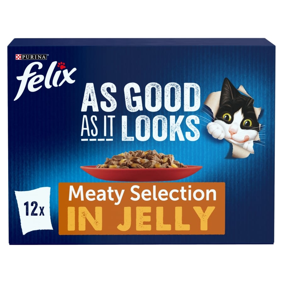 Felix As Good As it Looks Adult Wet Cat Food Meaty Selection In Jelly