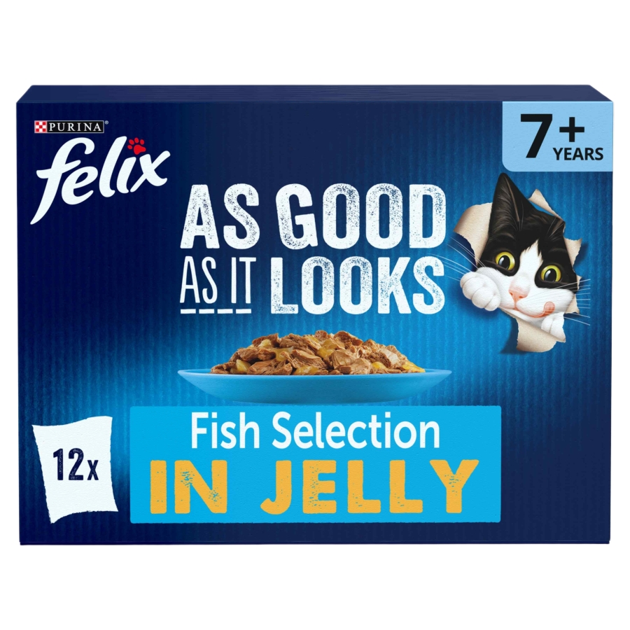 Felix As Good As it Looks Senior Wet Cat Food Fish In Jelly