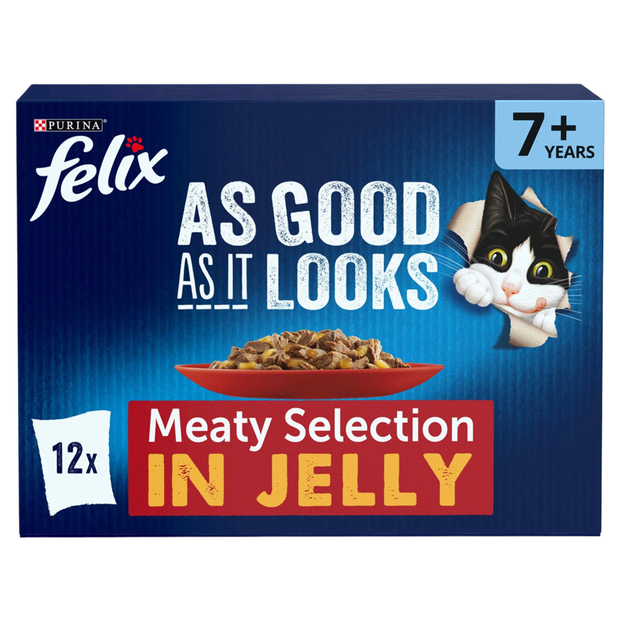 Felix As Good As it Looks Senior Wet Cat Food Meat In Jelly