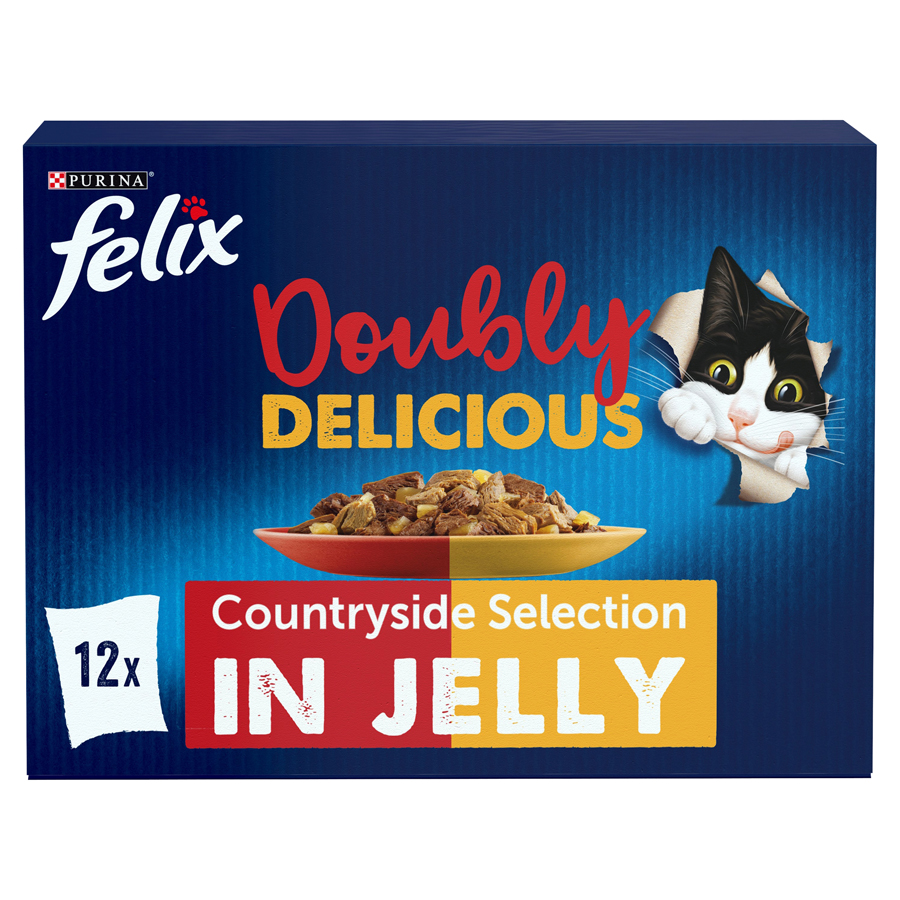 Felix Doubly Delicious Adult Wet Cat Food Countryside Selection In Jelly
