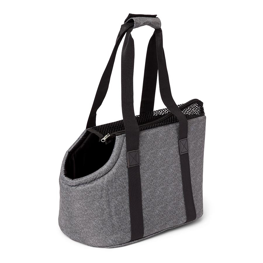Pets at Home Tote Fabric Pet Carrier Grey with Mat