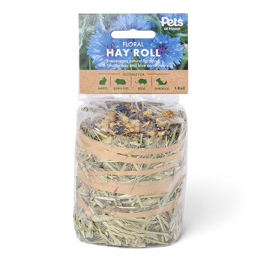 Pets at Home Small Animal Floral Hay Roll Treat