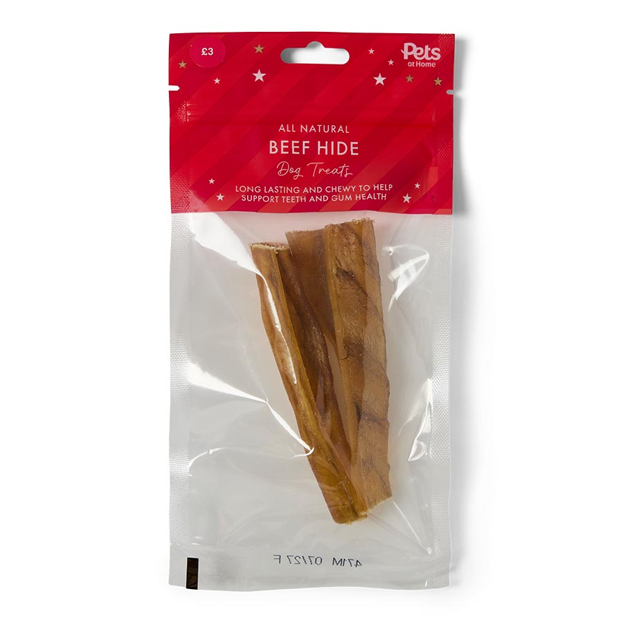 Pets at Home Christmas All Natural Beef Hide Dog Treats