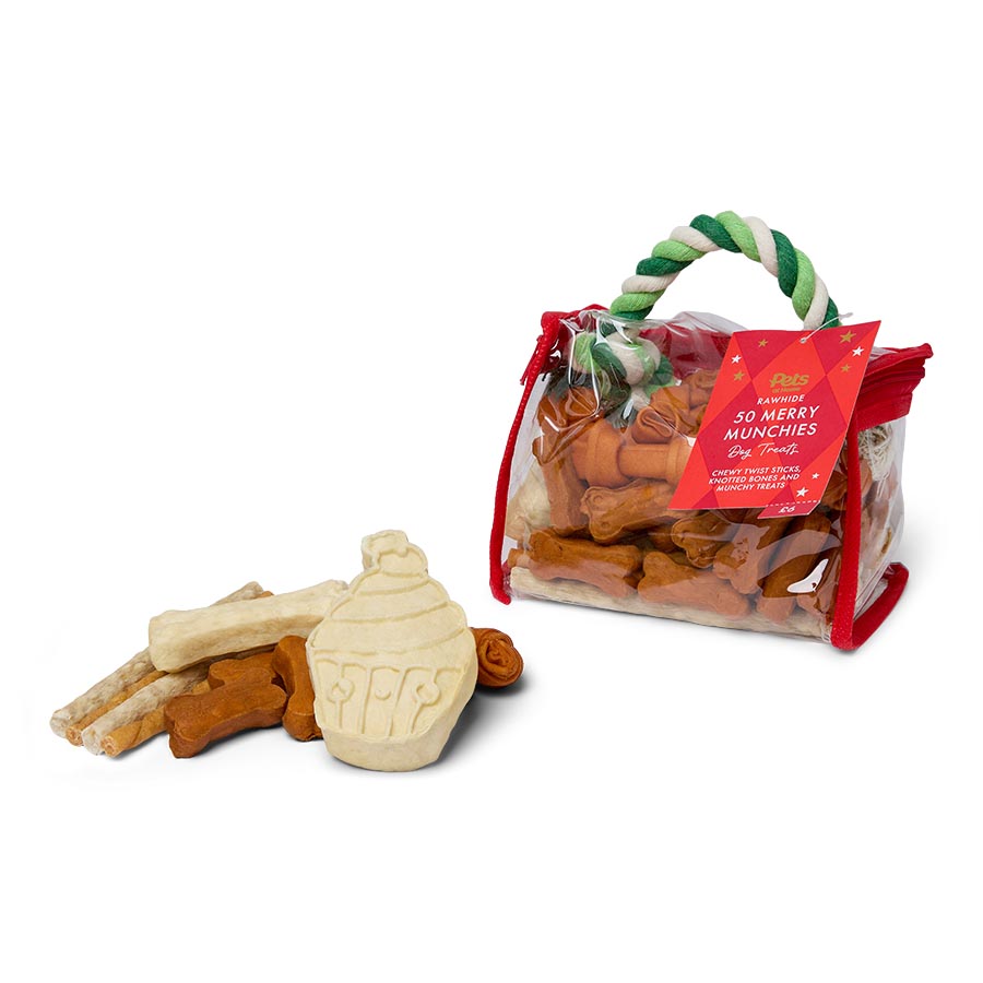 Pets at Home Christmas Rawhide Merry Munchies Variety Pack Dog Treats