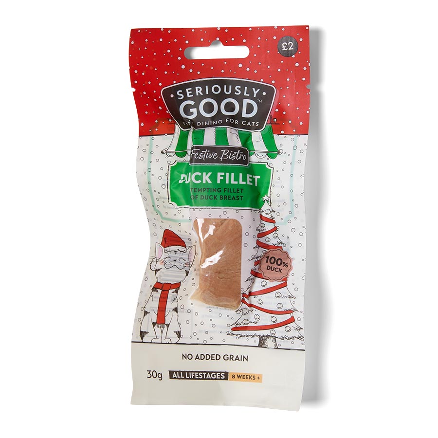 Seriously Good Festive Bistro Deliciously Meaty Duck Breast Fillet Cat Treat