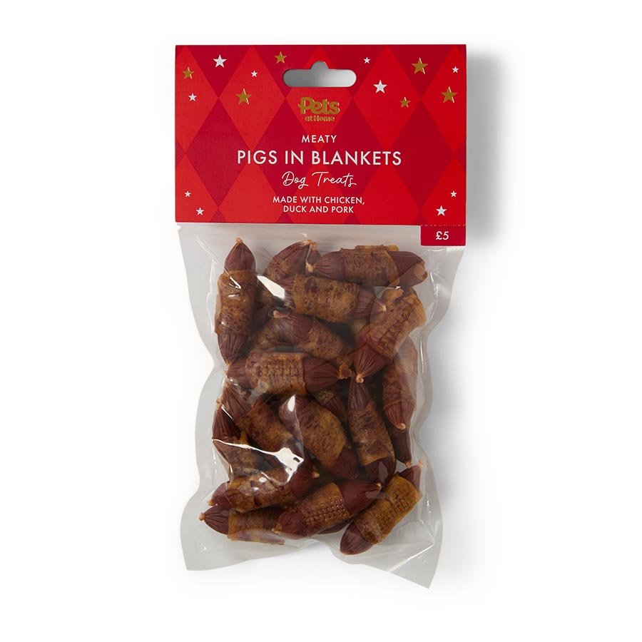 Pets at Home Christmas Meaty Pigs In Blankets With Chicken Duck & Pork Dog Treats