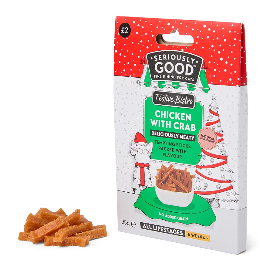 Seriously Good Festive Bistro Chicken With Crab Sticks Cat Treats