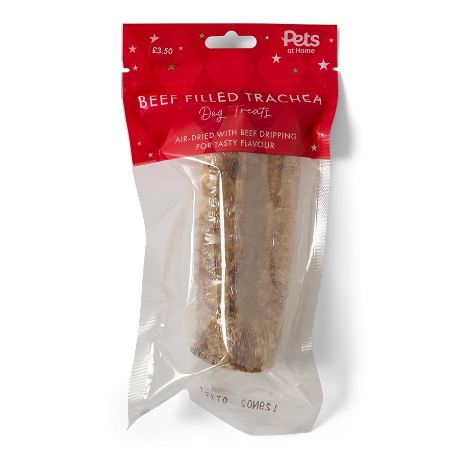 Pets at Home Christmas Beef Filled Trachea Dog Treats
