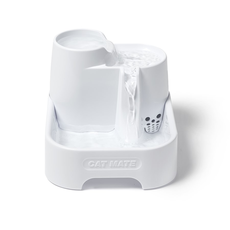 Cat Mate Three-level Cat & Small Dog Pet Water Drinking Fountain White