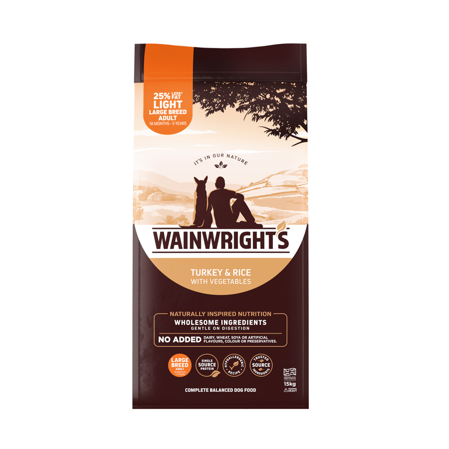 Wainwrights Turkey & Rice 25% Less Fat Adult Large Breed Dry Dog Food