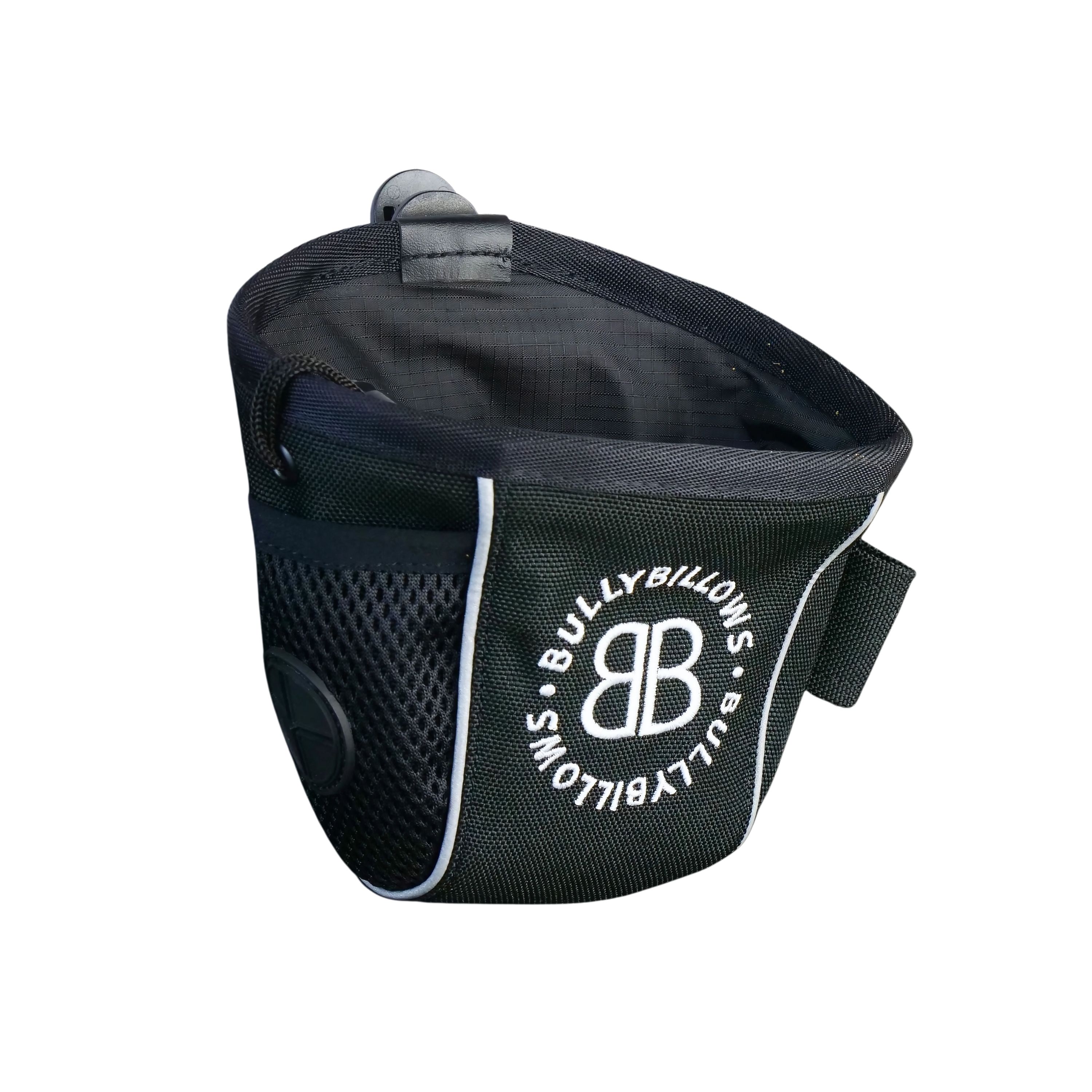 BullyBillows Dog Treat Pouch & Poop Bag Holder Black