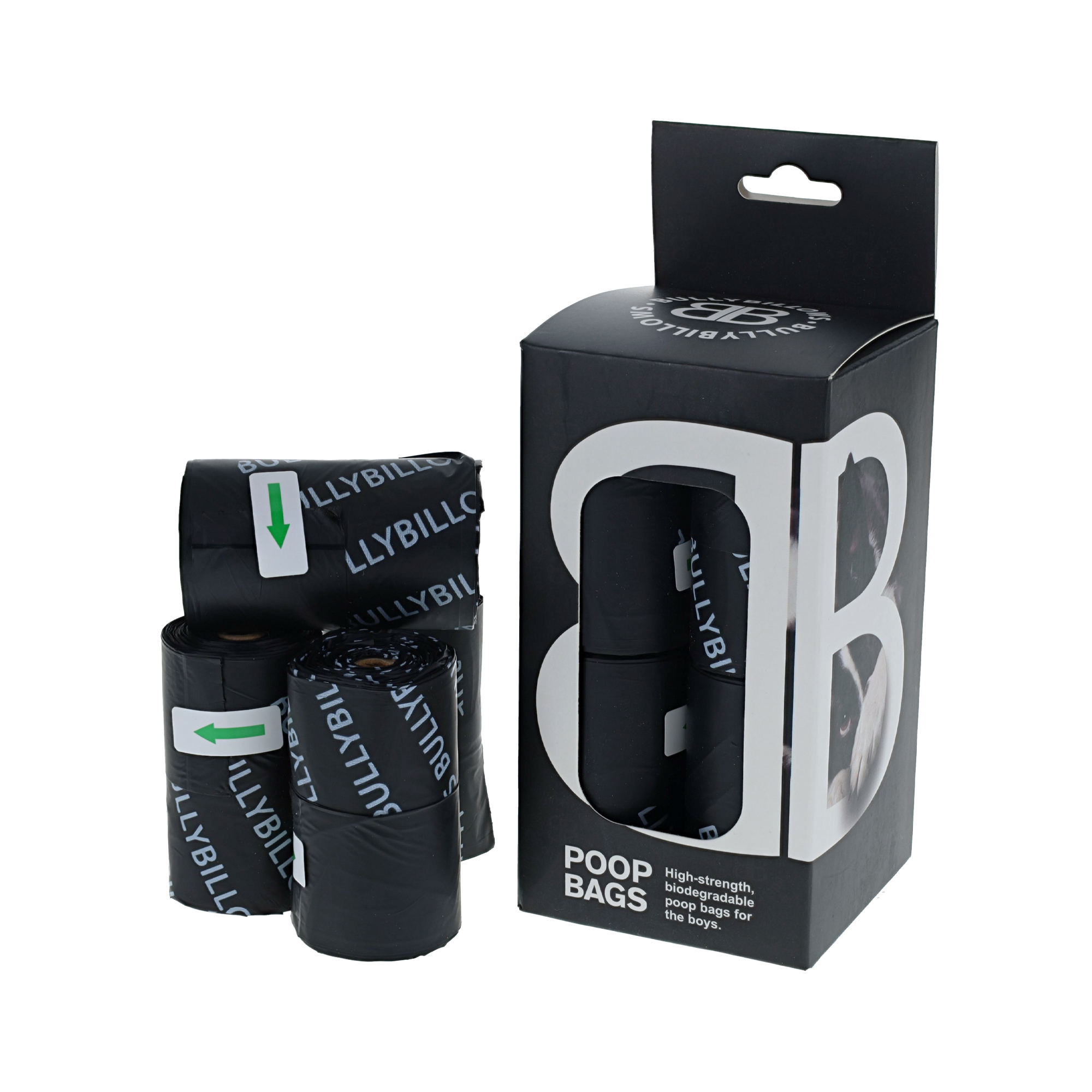 BullyBillows Handle Dog Poop Bags Black