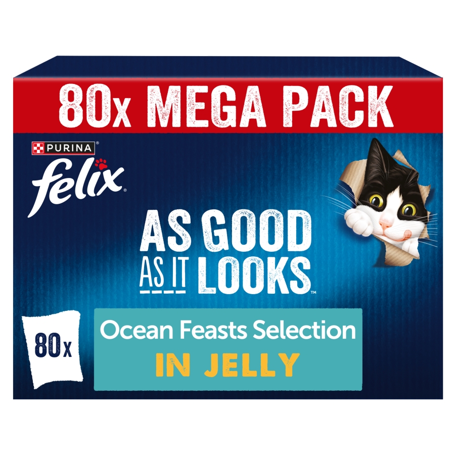 Felix As Good As it Looks Adult Wet Cat Food Ocean Feasts 80x85g