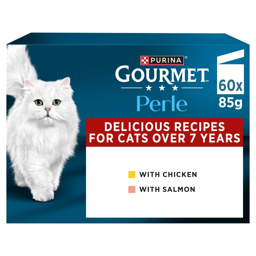 Gourmet Perle Wet Senior 7+ Cat Food Mini Fillets in Gravy Bulk Pack