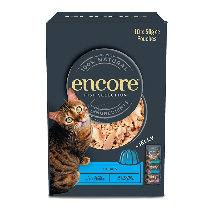 Encore Wet Adult Cat Food Natural Fish Selection in Jelly