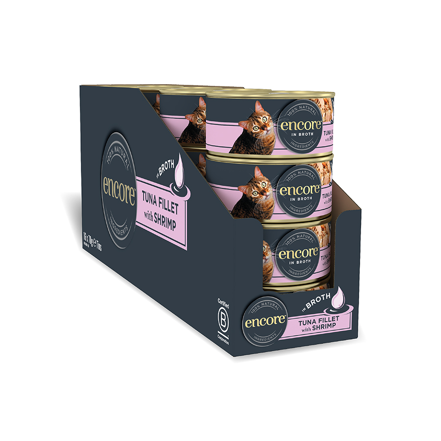 Encore Wet Adult Cat Food Tuna Fillet with Shrimp in Broth
