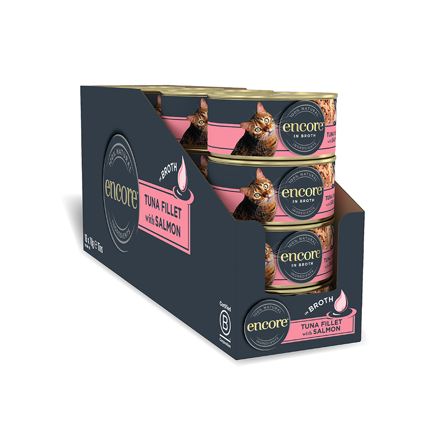 Encore Wet Adult Cat Food Tuna Fillet with Salmon in Broth
