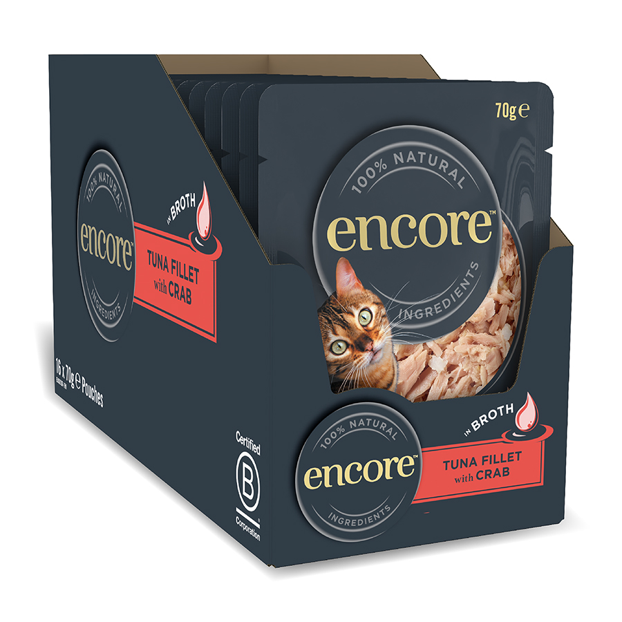 Encore Wet Adult Cat Food Natural Tuna With Crab in Broth