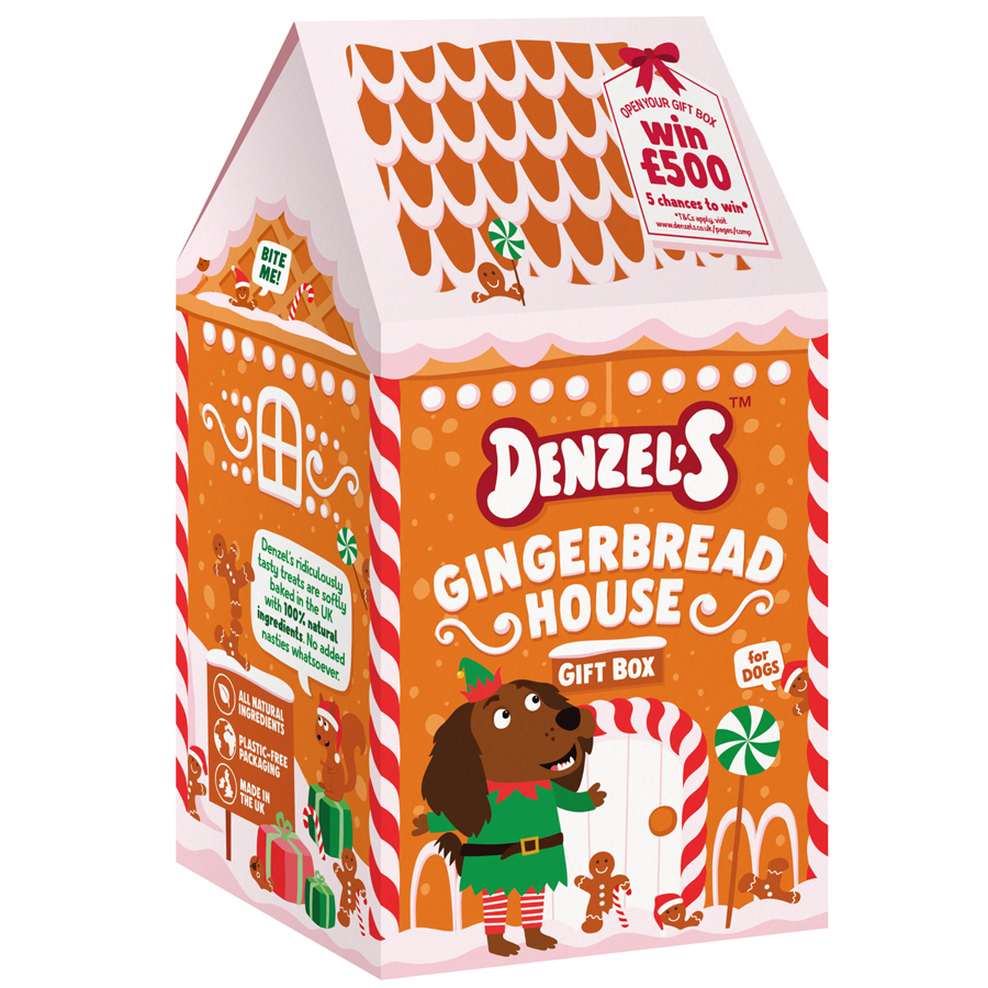 Denzel’s Gingerbread House Dog Treats Gift Box