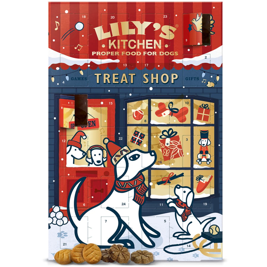 Lily's Kitchen Treat Shop Advent Calendar with 24 Dog Treat Biscuits