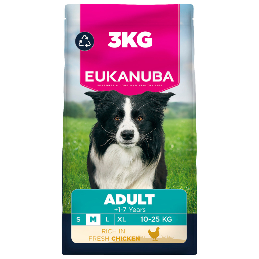 Eukanuba - Medium Breed Adult Dog Food - Chicken - 3kg