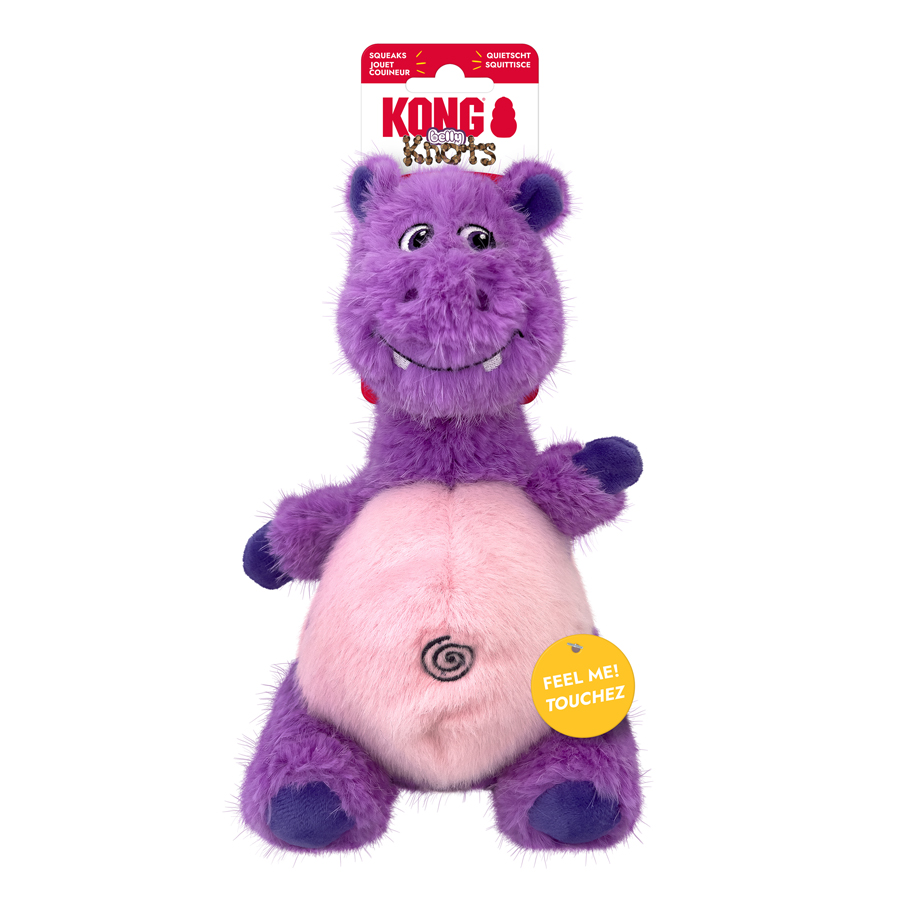 Kong Belly Knots Squeaky Hippo Dog Toy