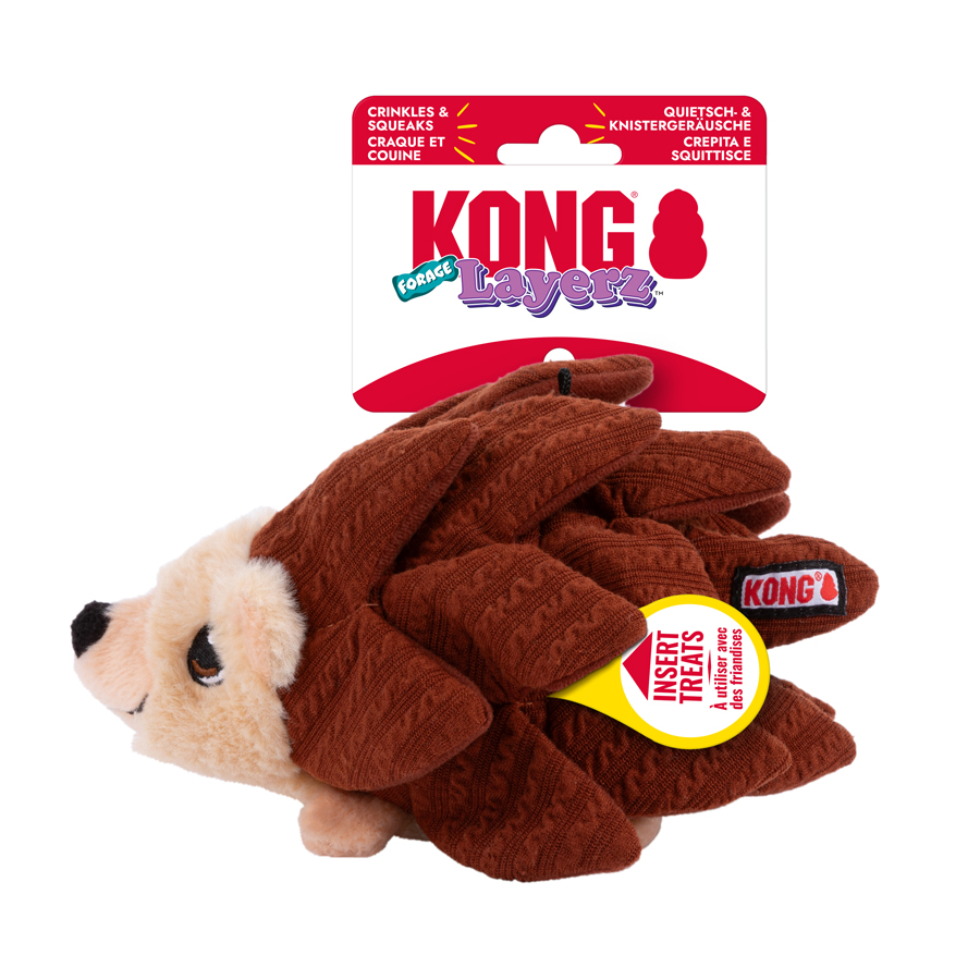Kong Forage Layers Crinkle & Squeak Hedgehog Dog