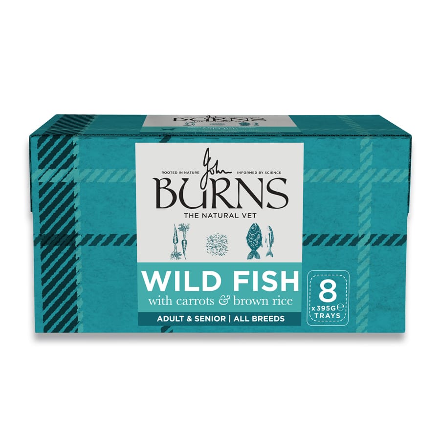 Burns Wet Dog Tray Wild Fish 8x395g - Image 3