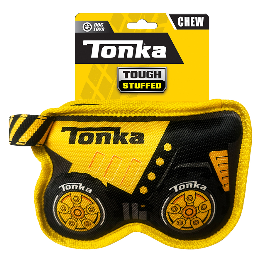 Tonka Dump Truck with Nylon Strap Squeak & Crinkle Dog Toy