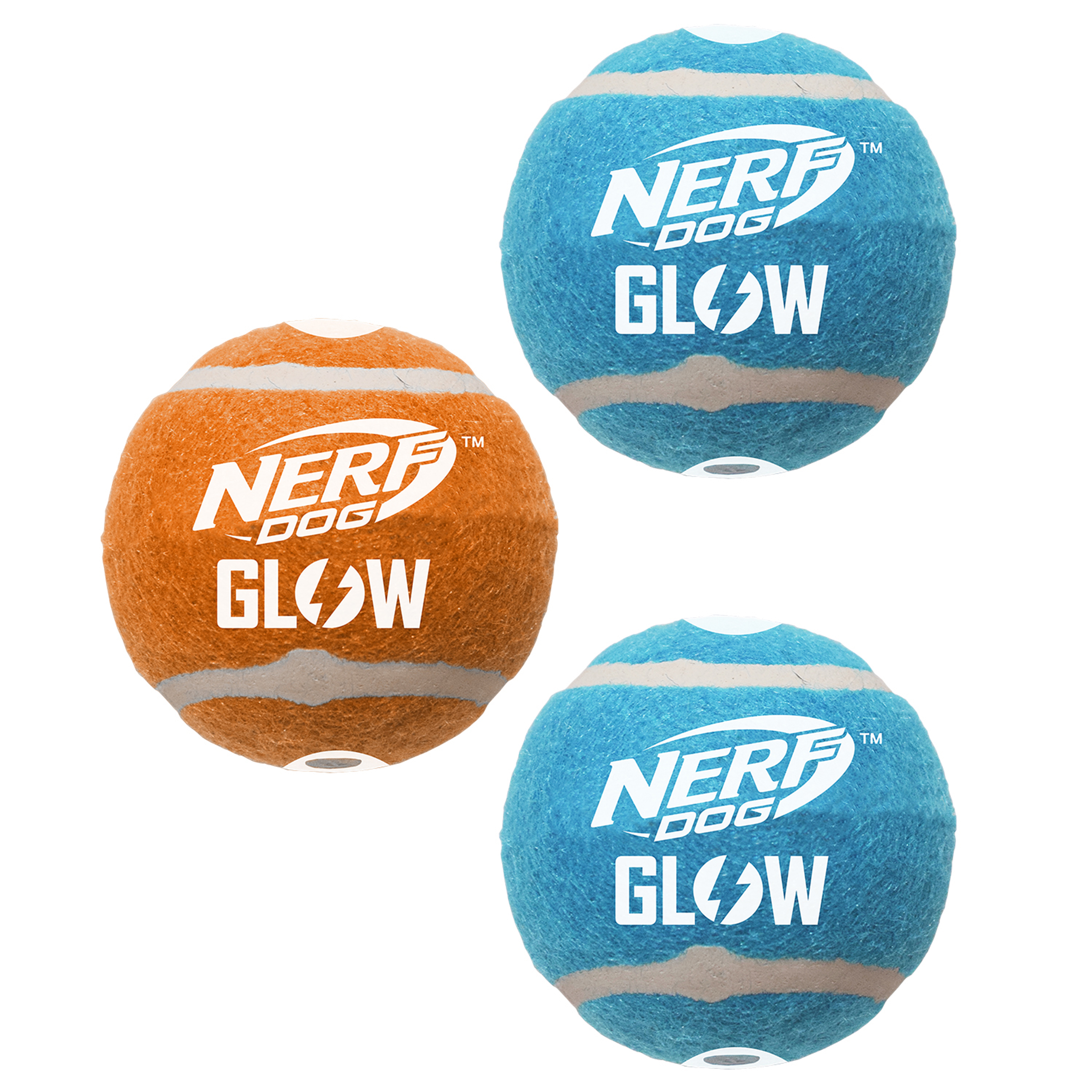 Nerf Glow Squeaky Tennis Dog Balls