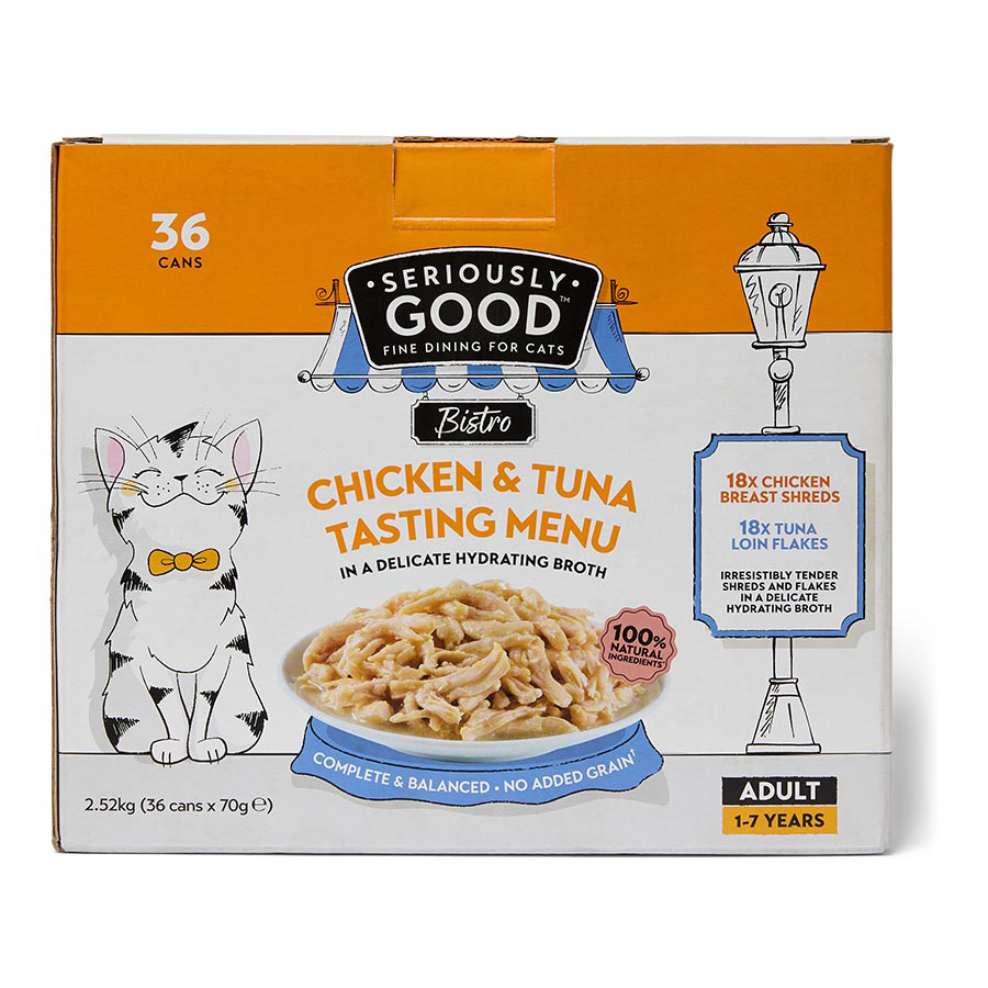 Seriously Good Chicken Breast & Tuna Loin Flakes In Broth Adult Wet Cat Food
