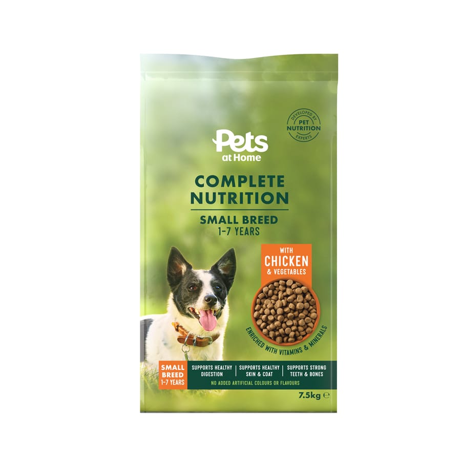 Pets At Home Complete Nutrition Small Breed Chicken And Vegetable Dry Dog Food 7.5Kg