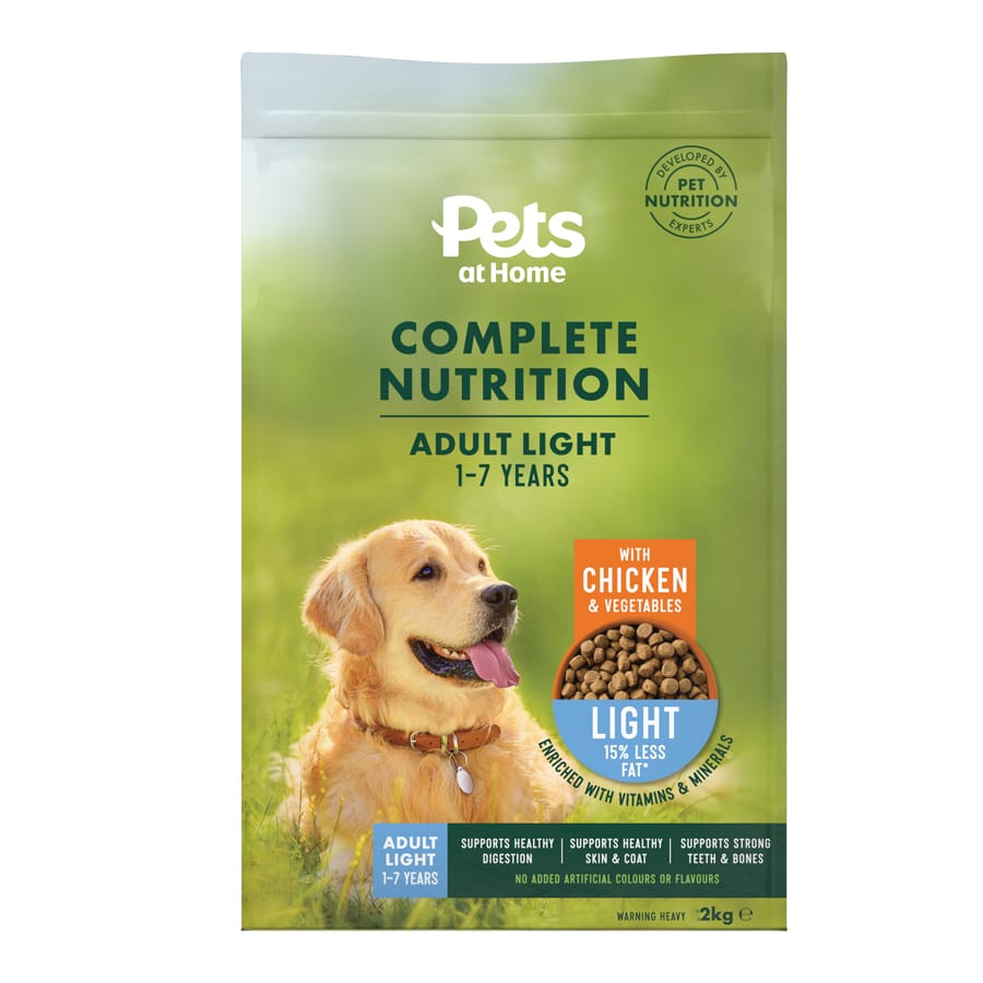 Pets At Home Complete Nutrition Light 15% Less Fat Chicken And Vegetable Adult Dry Dog Food 2Kg