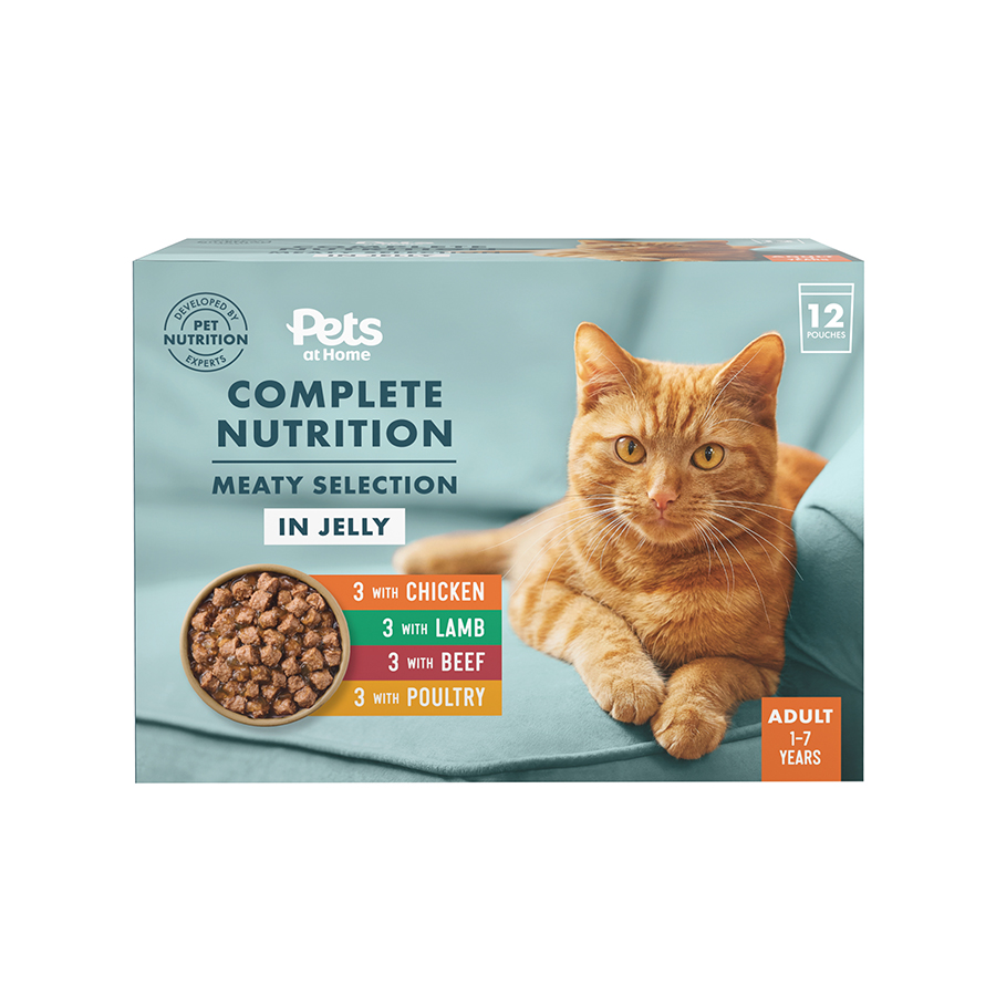 Pets at Home Wet Adult Cat Food Meat Selection in Jelly 12x100g