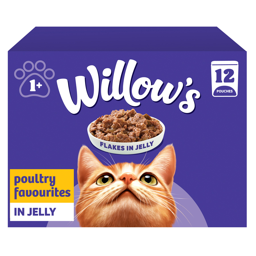 Willow's Adult Wet Cat Food Flakes in Jelly