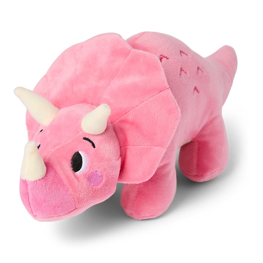 Pets At Home Dino Triceratops Squeaky Plush Dog Toy Medium