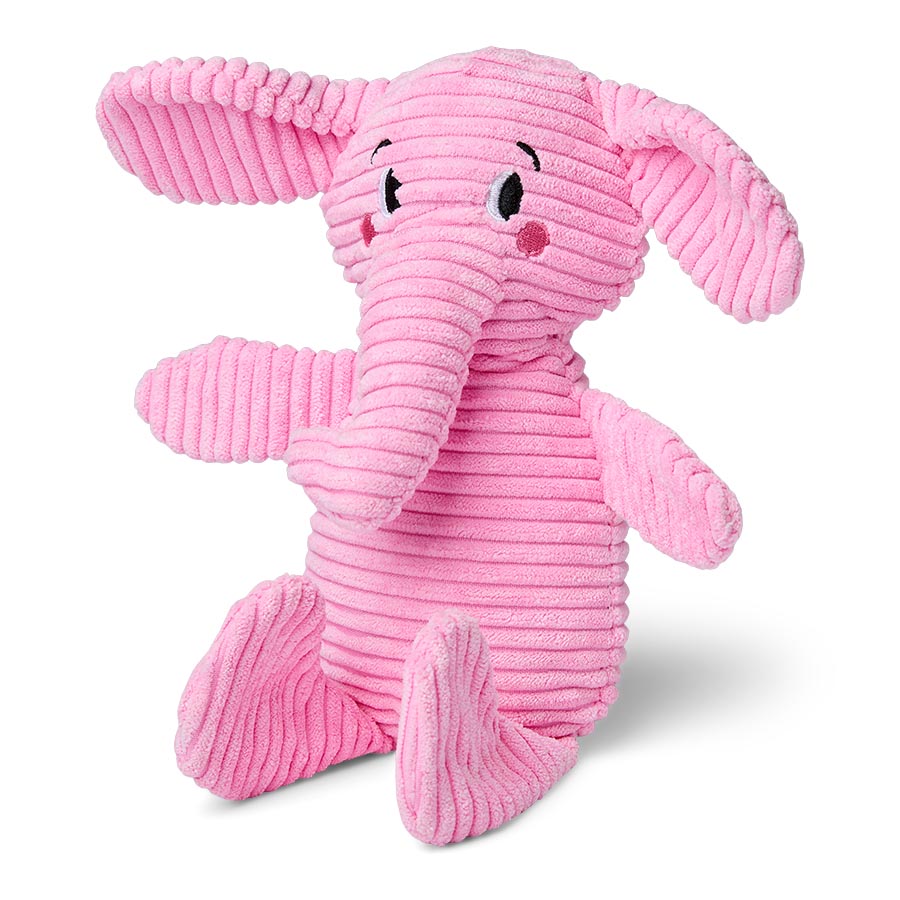 Pets at Home Pink Elephant Squeaky Plush Cord Dog Toy