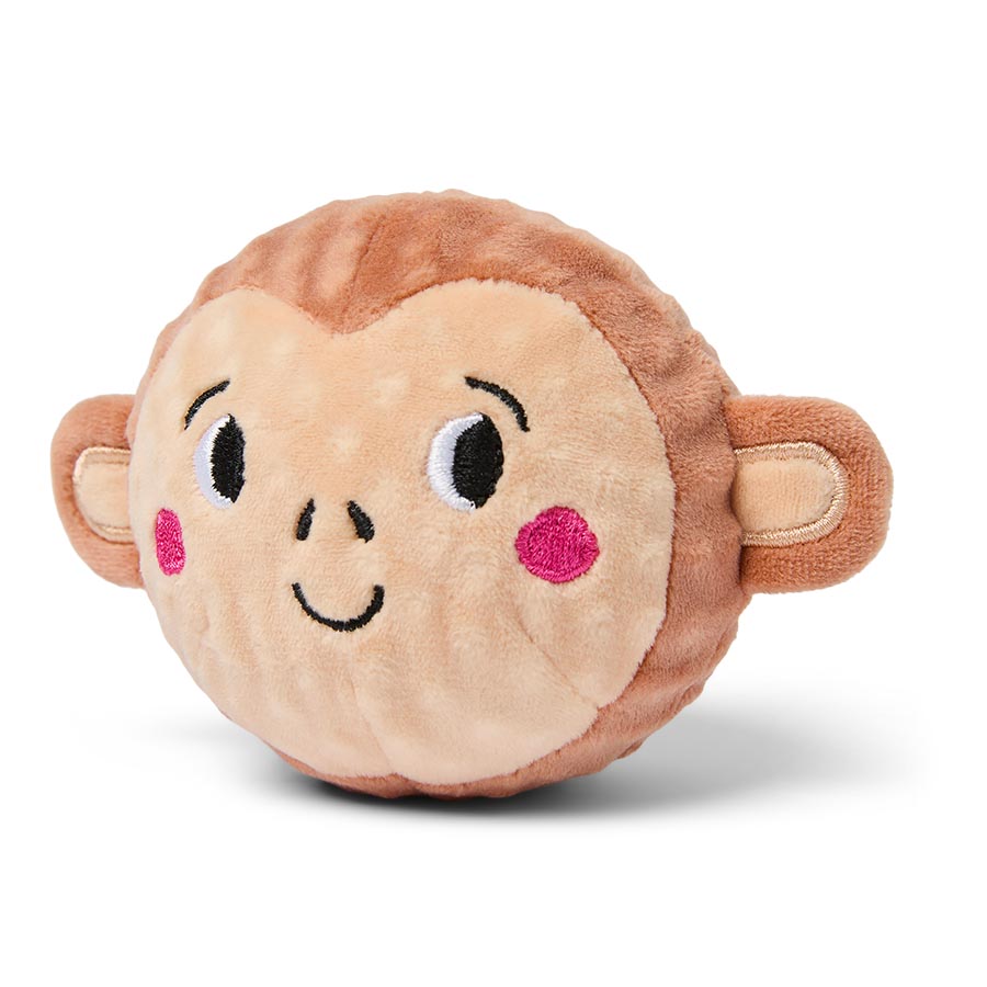 Pets at Home Monkey Design Plush Cover Ball Dog Toy