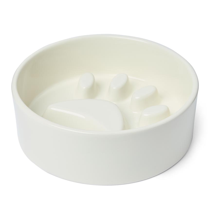 Pets at Home Antigulp Ceramic Dog Bowl Cream