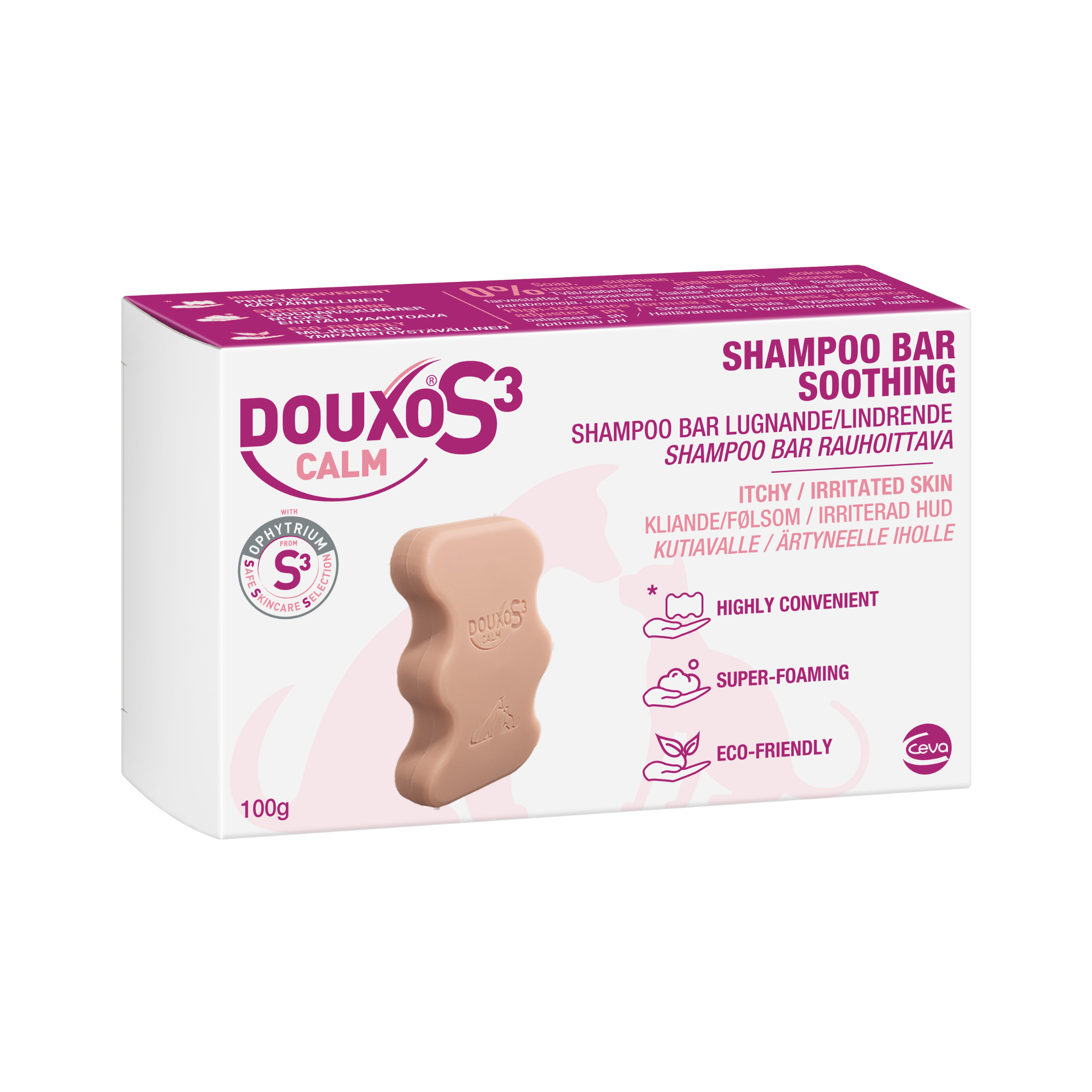 Douxo S3 CALM Itch Soothing Shampoo Bar for Dogs & Cats 100g