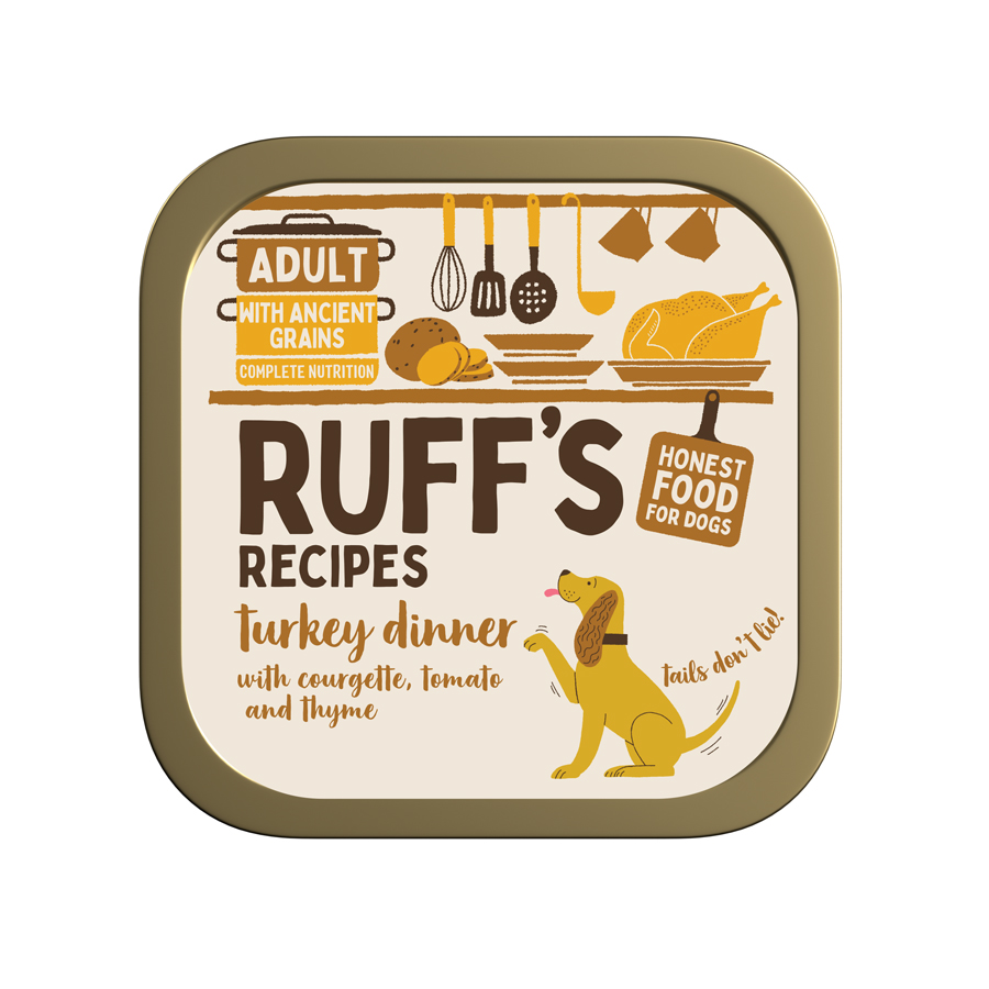 Ruff's Recipes Turkey Dinner with Courgette Tomato & Thyme Adult Wet Dog Food