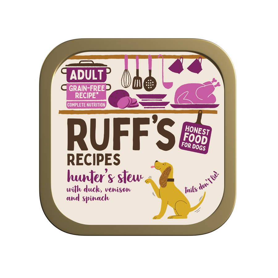 Ruff's Recipes Hunters Stew with Duck, Venison & Spinach Adult Wet Dog Food
